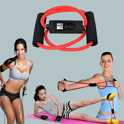 Figure 8 Yoga Resistance Band Tubing Body Workout Muscle Exercise Bowtie Pilate